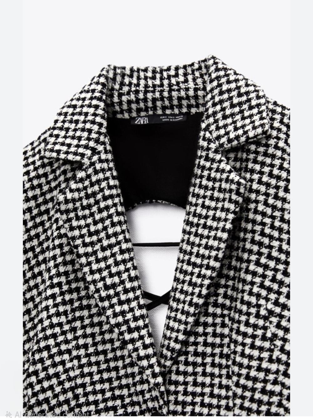 ZARA Houndstooth Blazer Dress featuring a distinct corset open back design.